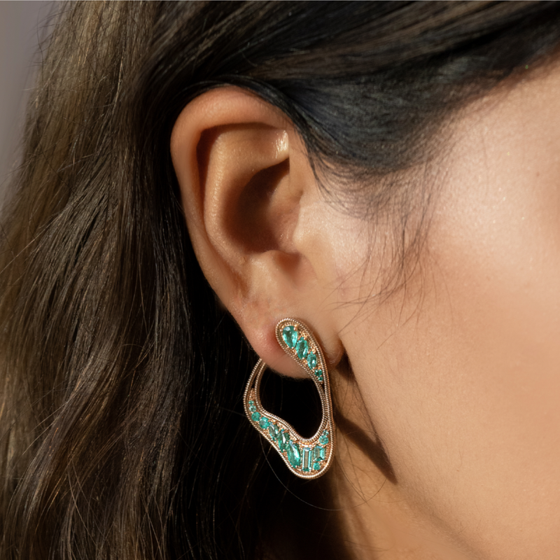 Fernando Jorge RG Stream Emerald Loop Earrings 5.26cts 18k
