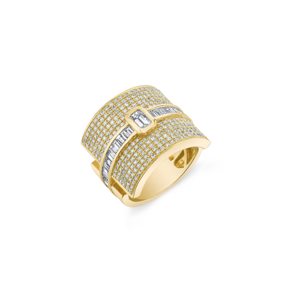 Shay Mixed Diamond Buckle Ring