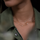 Zoe Chicco YG 5 Large Diamonds Set in Chain Choker 0.25ct (Demi-fine 14k)