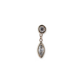 Jacquie Aiche YG Round & Marquise Diamond Drop Stud (Demi-fine 14k)