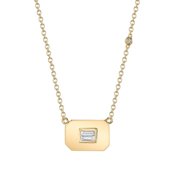 Shay Baguette Diamond Necklace 0.17ct 18k