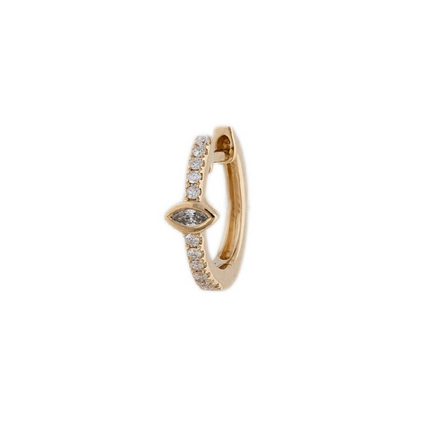 Jacquie Aiche YG Diamond Marquise Center Mini Hoop Single (Demi-fine 14k)