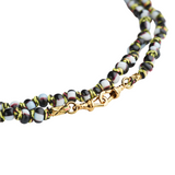 Marie Lichtenberg Black & White Mauli Ghana Beads Double Loop Cord