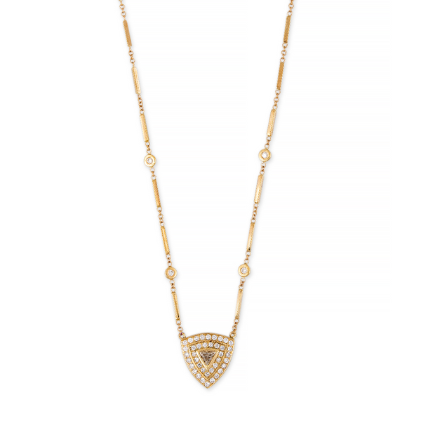 Jacquie Aiche YG Trillion Diamond Center Necklace (Demi-fine 14k)