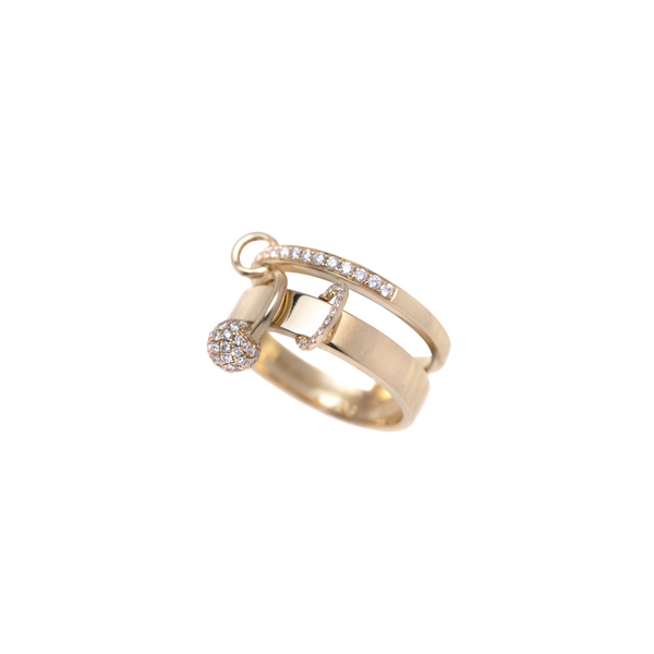 Rainbow K Double Piercing Diamonds Ring 0.45ct (Demi-fine 14k)