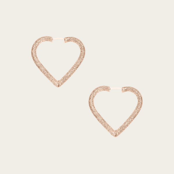Carolina Bucci Small Cuore Hoop Earrings Florentine Finish