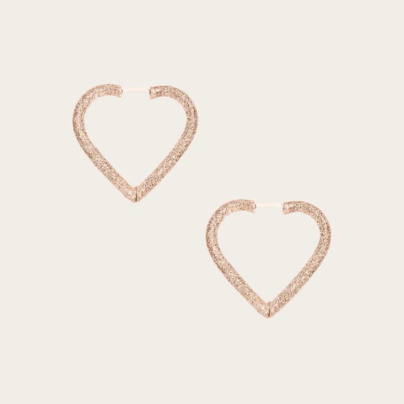 Carolina Bucci Small Cuore Hoop Earrings Florentine Finish