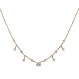 Jacquie Aiche YG Oval Diamond Center Half Shaker Necklace (Demi-fine 14k)