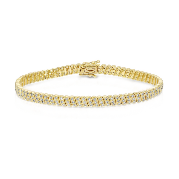Anita Ko YG Diamond Thin Zoe Bracelet 1.42ct 18k