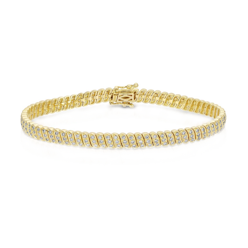 Anita Ko YG Diamond Thin Zoe Bracelet 1.42ct 18k