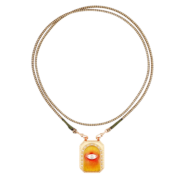 Marie Lichtenberg YG Eye Protect Orange Scapular with Diamonds 0.33ct 18k