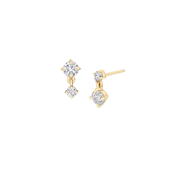 Lizzie Mandler Eclat Diamond Mini Double Drop Earring Single