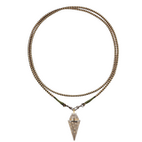 Marie Lichtenberg YG In stars We Trust Pendulum with Diamonds 0.32ct on Rathi Cord 73cm / Black Rhodium  (Demi-fine 14k)