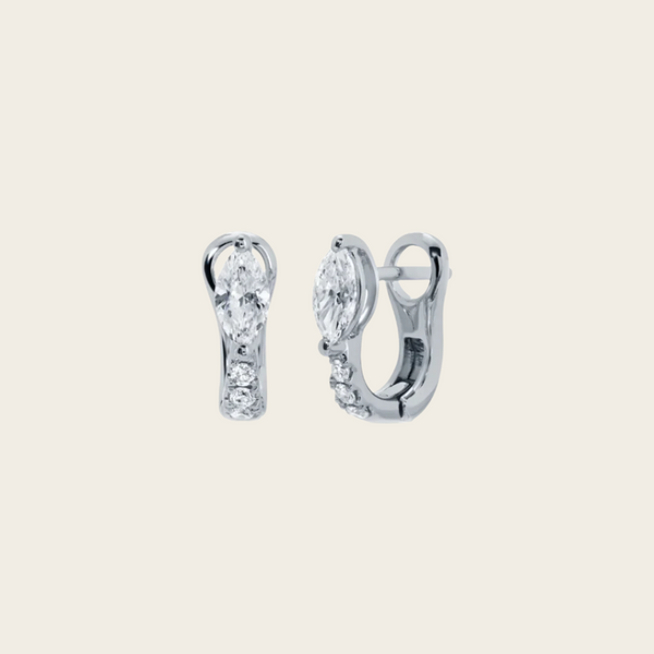 Anita Ko Flat Diamond Huggies with Diamond