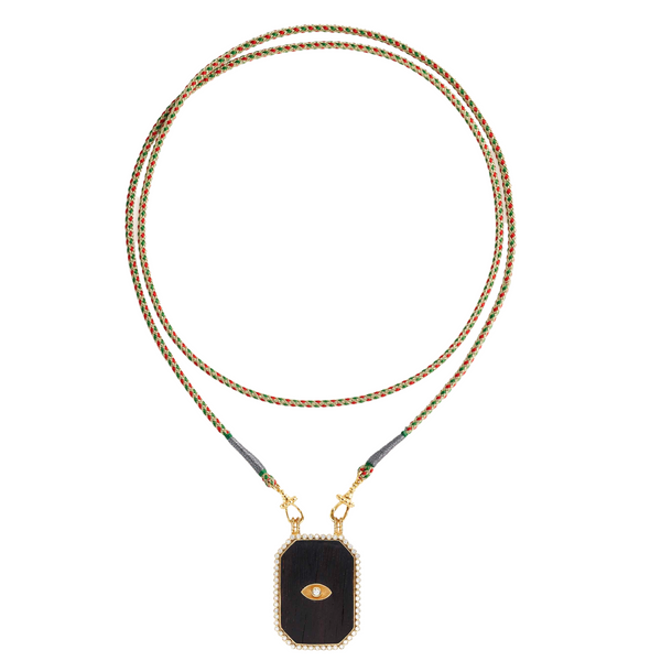 Marie Lichtenberg YG Ebony Eye Scapular with Diamonds 0.44ct 18k