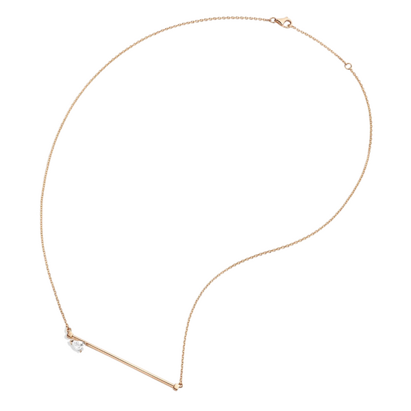 Repossi Serti Sur Vide Bar Pendant with 0.30 pear diamond 18k