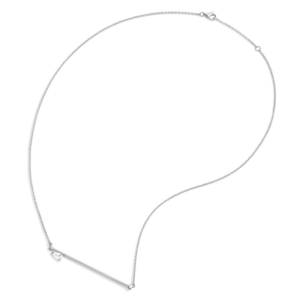Repossi Serti Sur Vide Bar Pendant with 0.30 pear diamond 18k