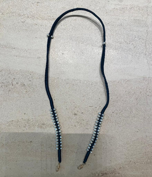 Marie Lichtenberg YG Blue Ica Mauli Cord 60 cm (Demi-fine 14k)