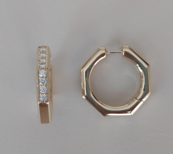 Ascher X Large Diamond Pave Bubble Hoops