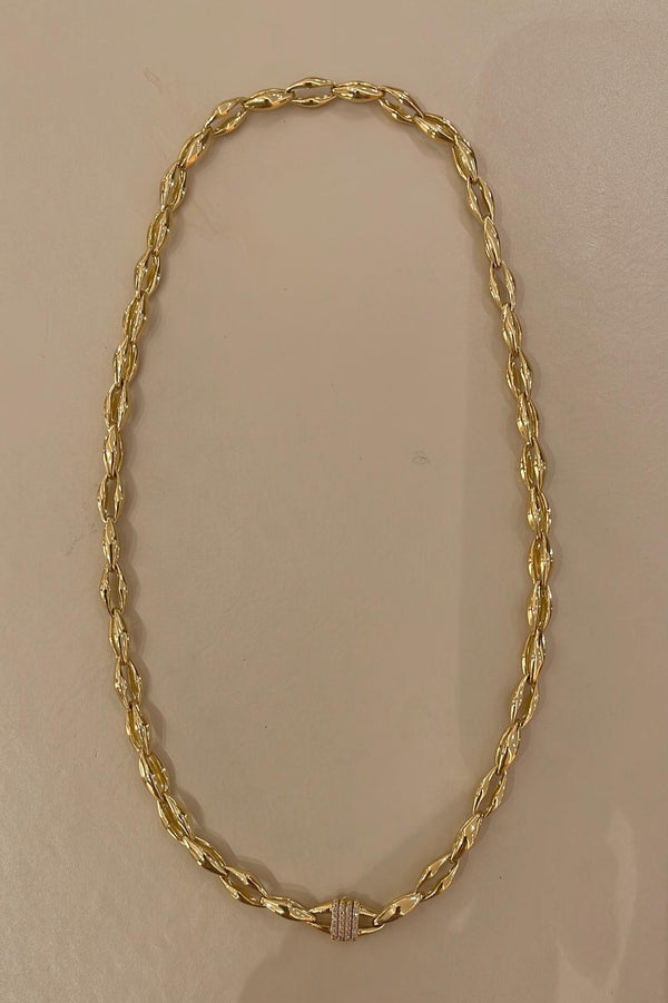 Ascher Bubble Chain Necklace with Diamond Closure