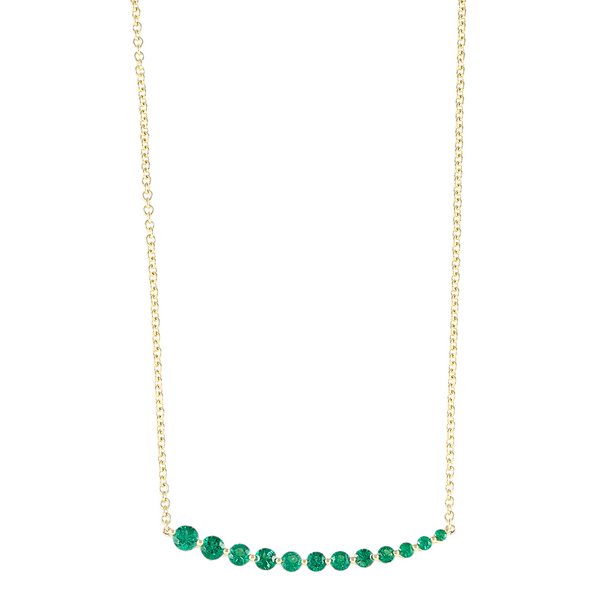 Anita Ko YG Graduated Floating Emerald Necklace 0.98cts 18k