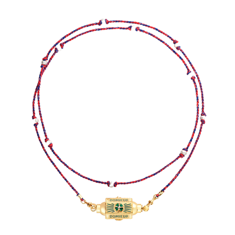 Marie Lichtenberg YG Bonheur Clover Locket with Diamonds 0.02cts (Demi-Fine 14k/Sterling Silver)