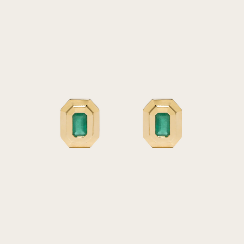Azlee Emerald Staircase Studs