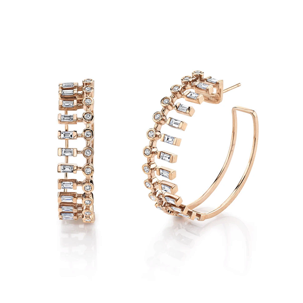 Shay Dot Dash Diamond Hoops
