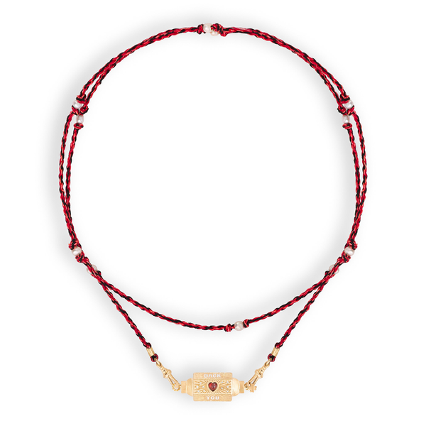 Marie Lichtenberg YG Love You To the Moon and Back Locket with Garnet 0.33cts, Moonstone 0.33cts and Diamonds 0.09cts (Demi-Fine 14k/Sterling Silver)