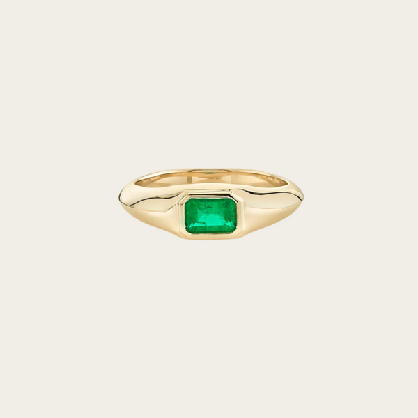 Lizzie Mandler One of a Kind Emerald Pinky Ring
