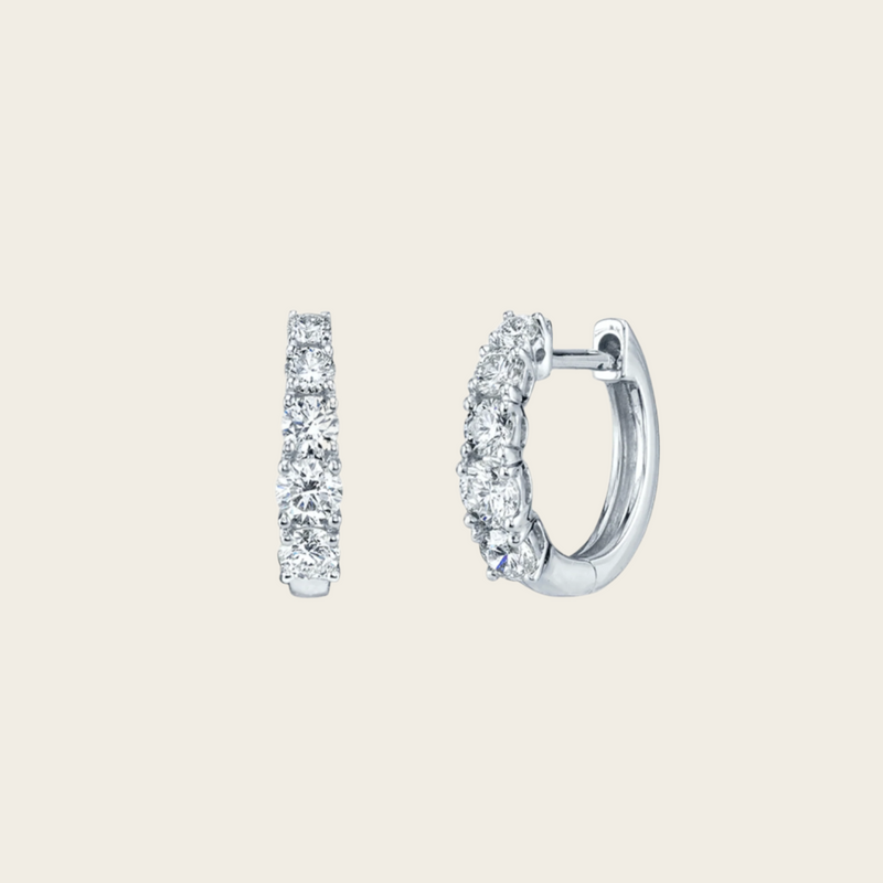 Anita Ko Small Graduated Diamond Huggies