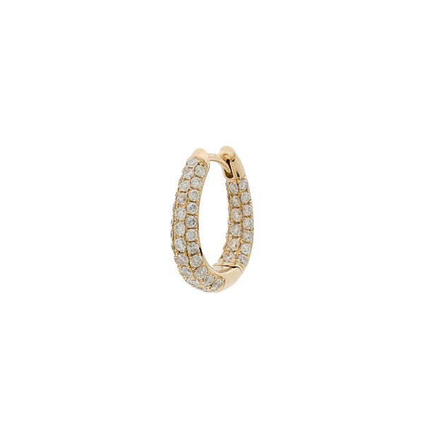 Jacquie Aiche Small Diamond Inside Out Oval Mini Hoop SINGLE (Demi-Fine 14k)