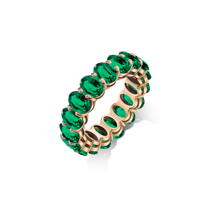 Shay Oval Gemstone Eternity Band 8cts 18k