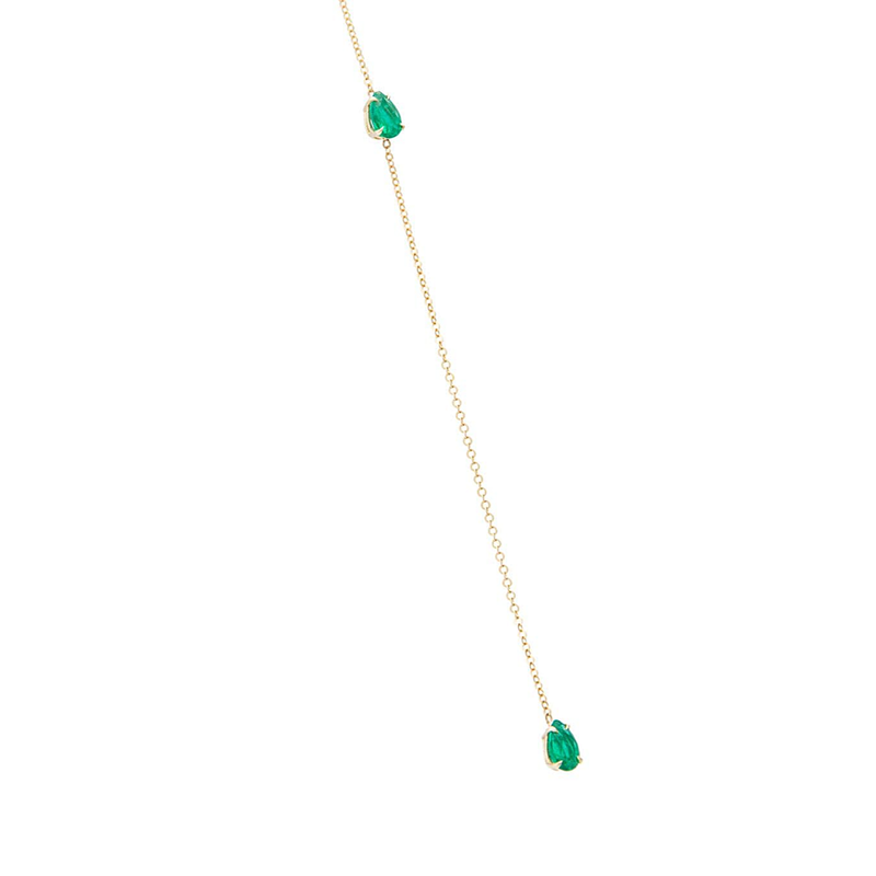 Anita Ko YG Emerald Pear Lariat 1.05cts 18k