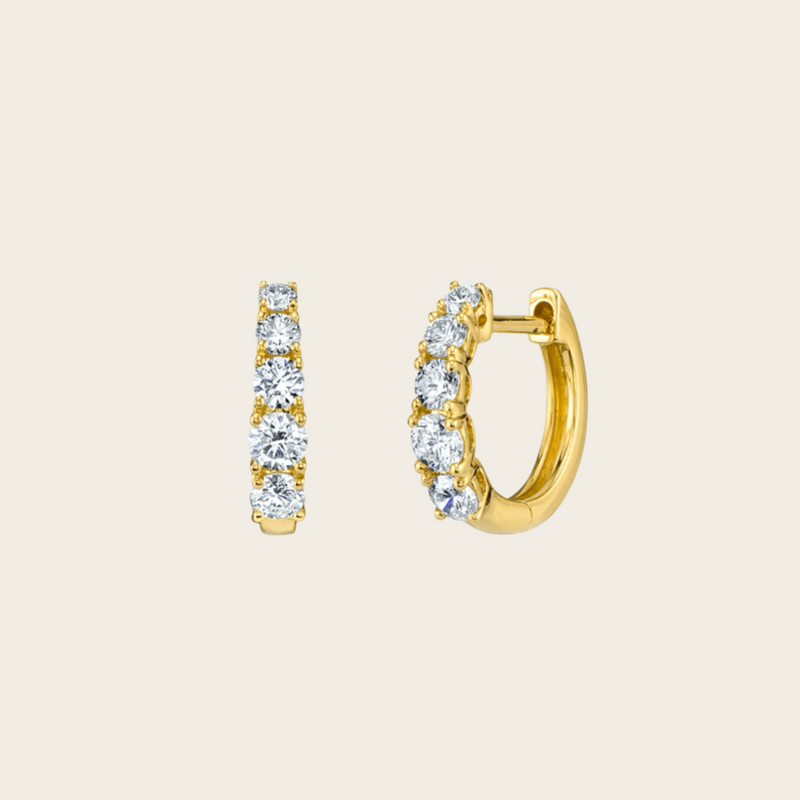 Anita Ko Small Graduated Diamond Huggies