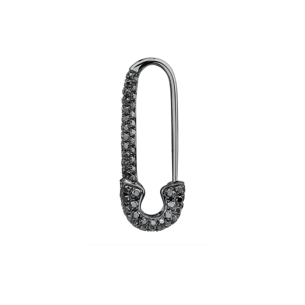 Anita Ko BG Black Diamond  Safety Pin Earring Single 0.48cts 18k