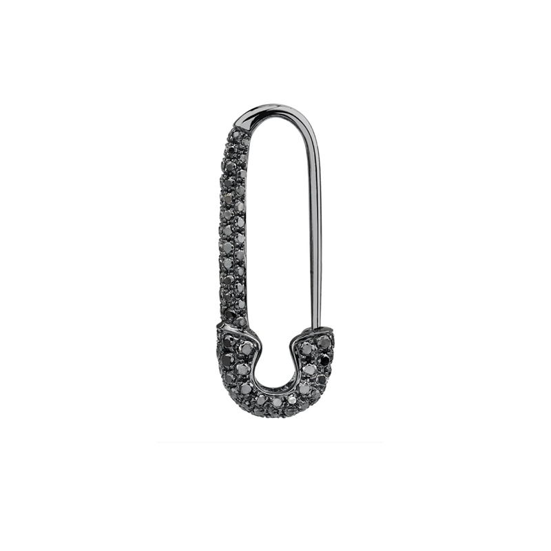 Anita Ko BG Black Diamond  Safety Pin Earring Single 0.48cts 18k