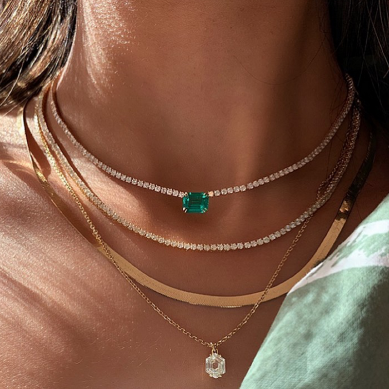 Zoe Chicco Herringbone Chain Necklace