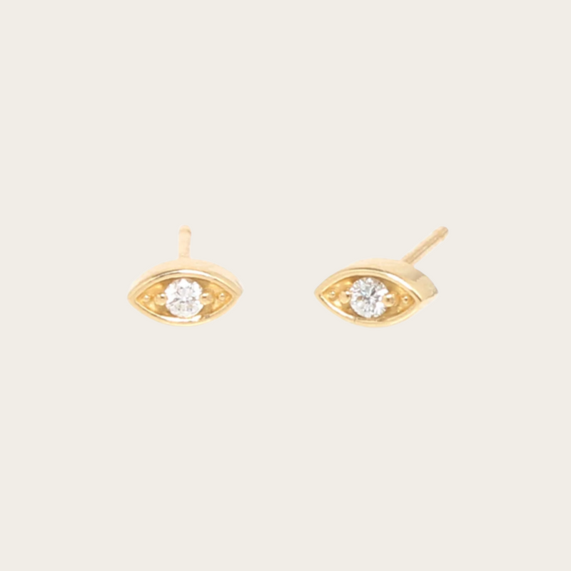 Zoe Chicco Small Diamond Eye Studs