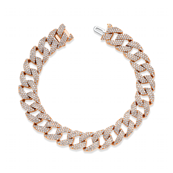 Shay Pave Diamond Geo Link Bracelet 8.05ct 18k