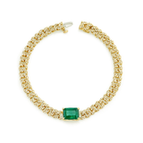 Shay Emerald Center Mini Pave Link Bracelet