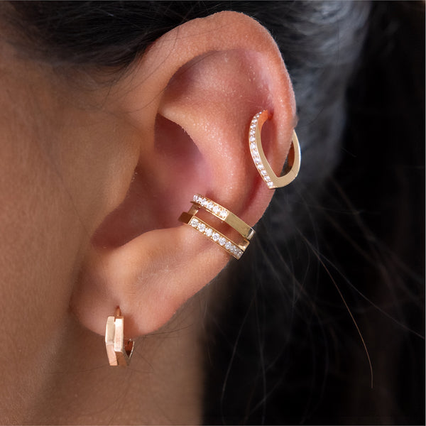 Repossi Antifer 2 Row Hoop Earring 18k