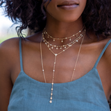 Jacquie Aiche YG Spaced Out Half Diamond Shaker Necklace (Demi-Fine 14k)