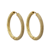 Carolina Bucci Small Thick Round Hoops Florentine Finish