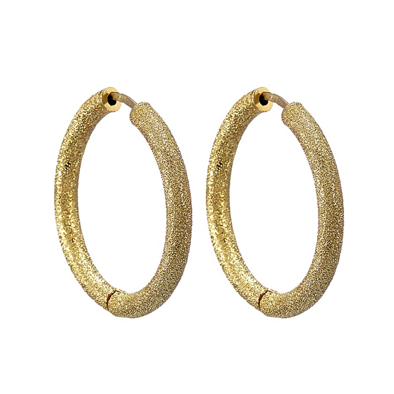 Carolina Bucci Small Thick Round Hoops Florentine Finish
