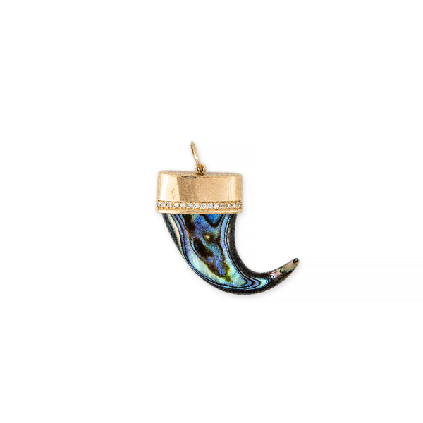 Jacquie Aiche Abalone Horn Pave Diamond Charm