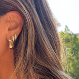 Jacquie Aiche Emerald Eyes Diamond Head Snake Mini Hoop