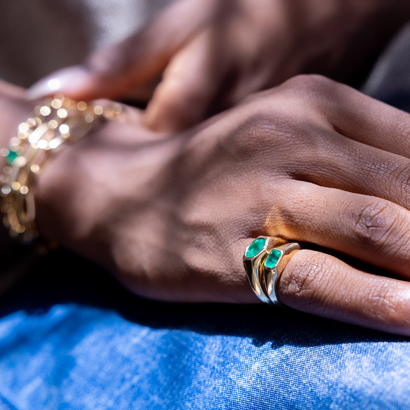 Lizzie Mandler One of a Kind Emerald Pinky Ring