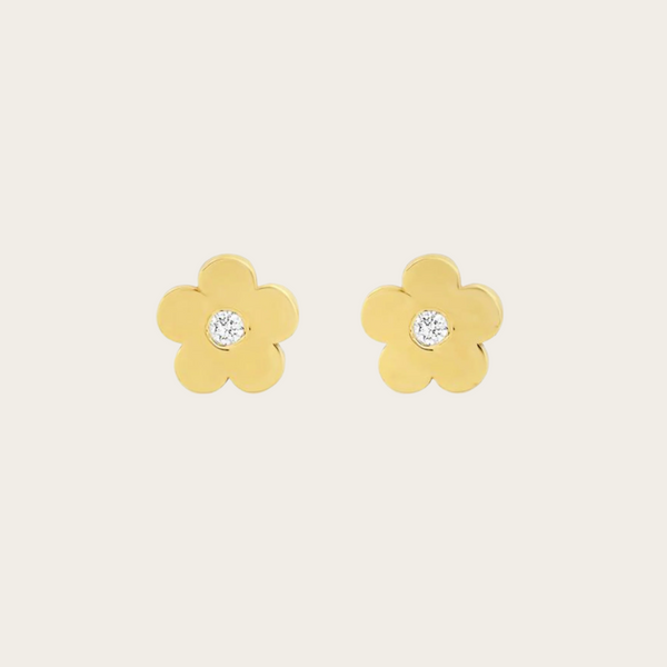 Jennifer Meyer Mini Daisy with Diamond Center Studs