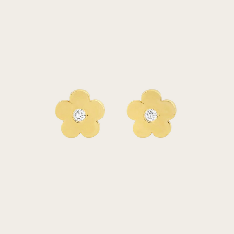 Jennifer Meyer Mini Daisy with Diamond Center Studs